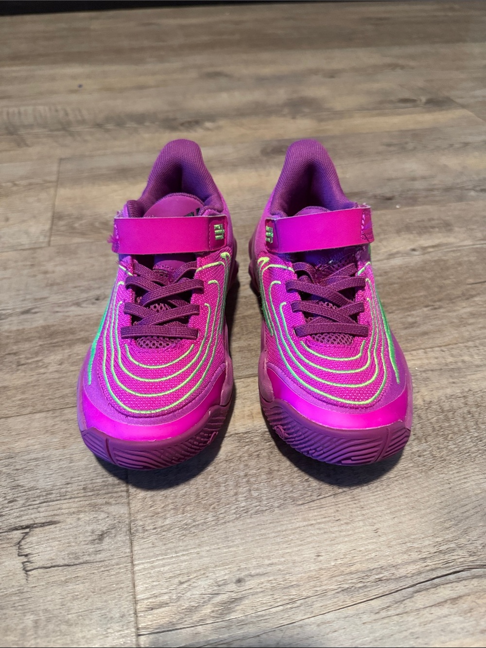 Nike Kids Pink and Lime Athletic Sneakers